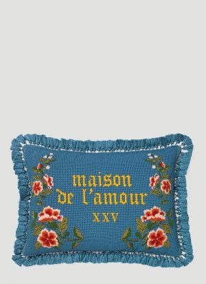 Gucci Maison De L'Amour Needlepoint Cushion in Blue size One Size Gucci Maison De L'Amour Needlepoint Cushion in Blue size One Size