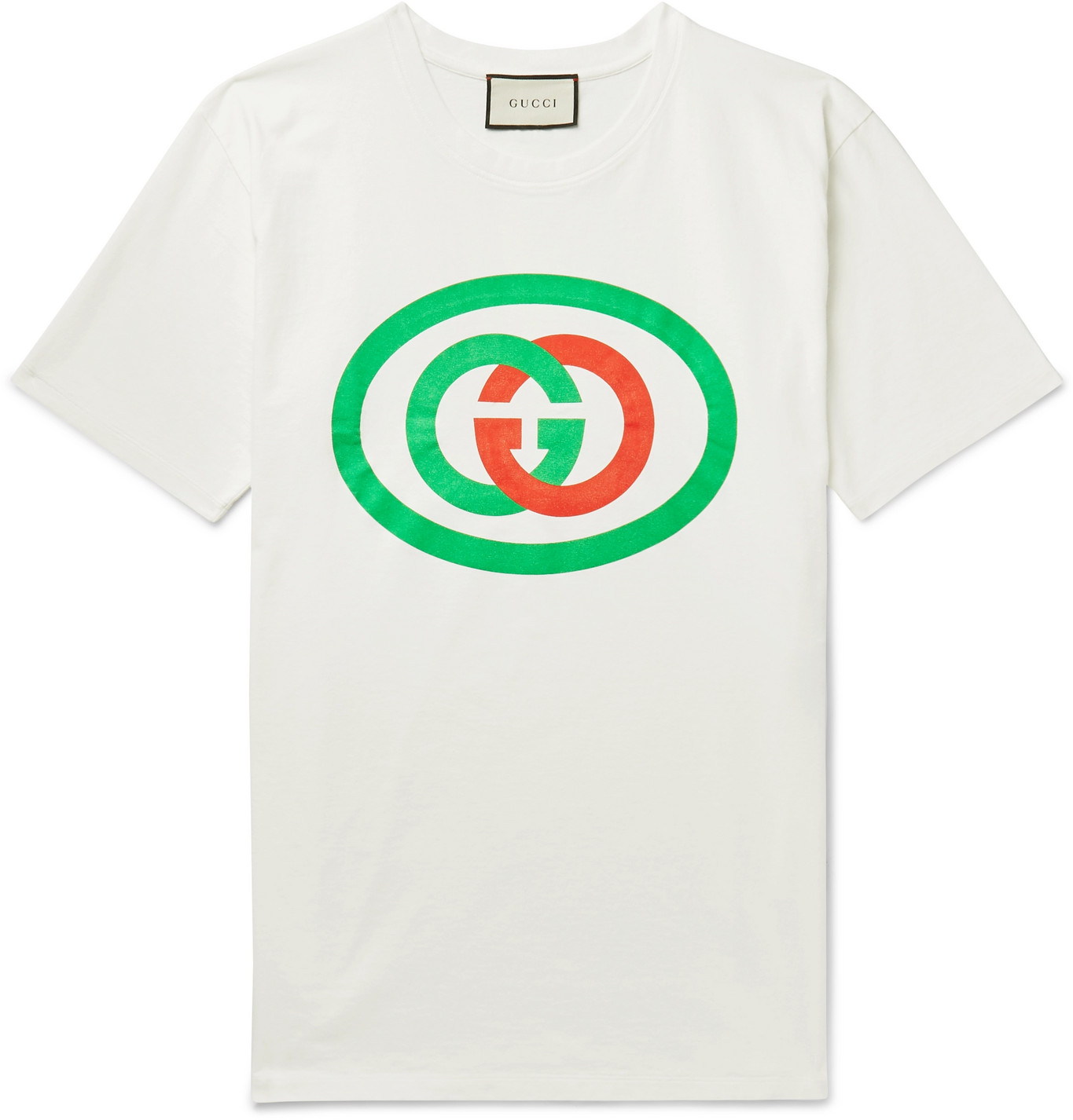 Gucci - Oversized Logo-Print Cotton-Jersey T-Shirt - Men - Neutrals ...