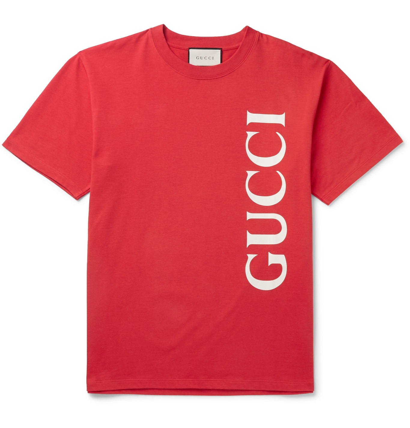 Gucci - Oversized Logo-Print Cotton-Jersey T-Shirt - Men - Red | The ...