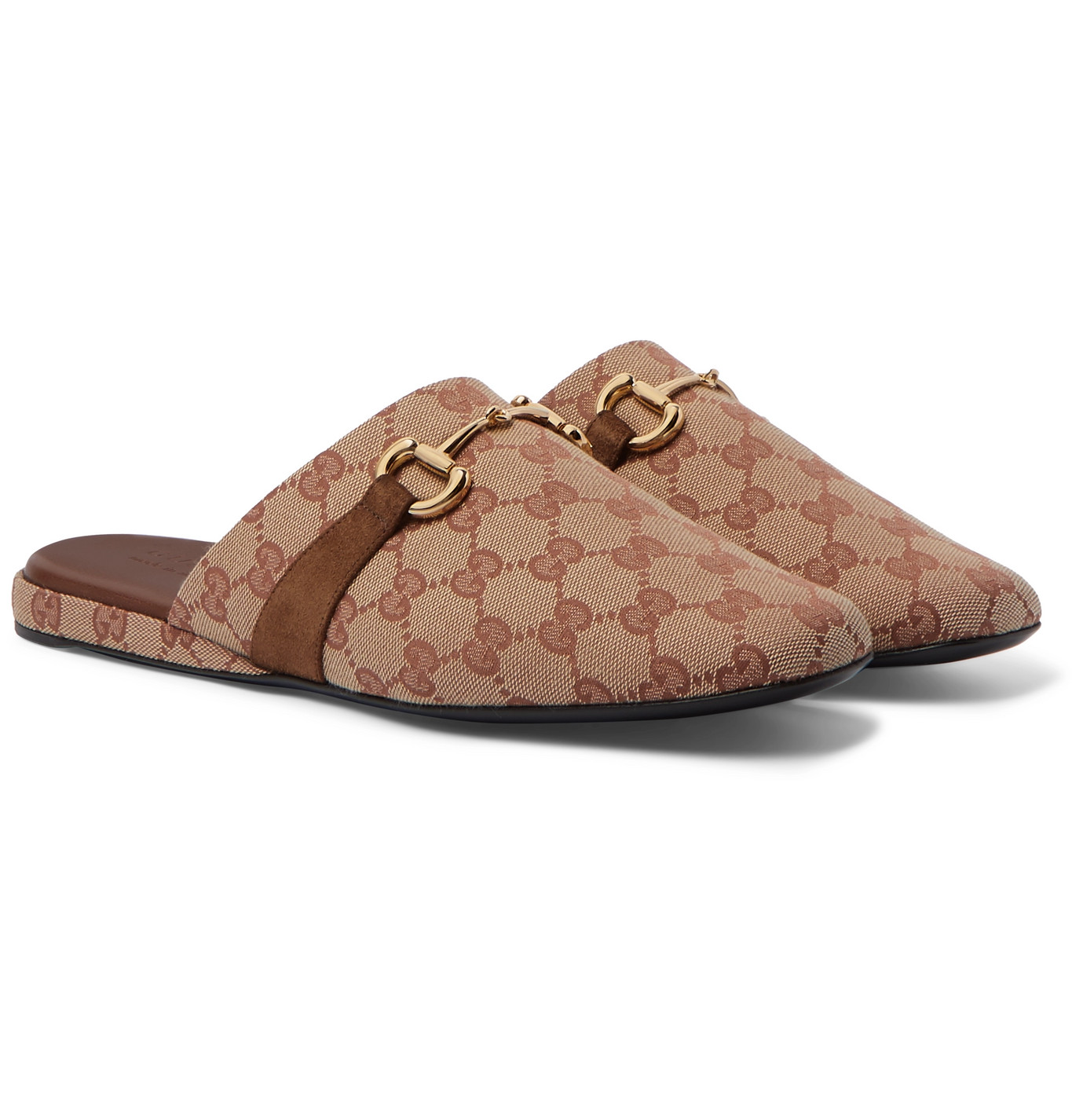 gucci canvas slippers