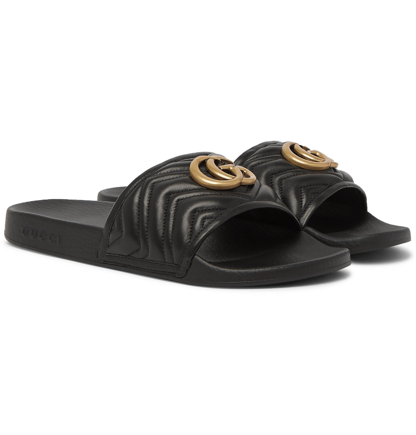 black embellished slides