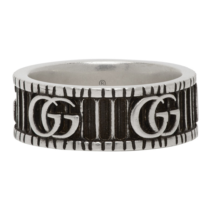gucci silver double g ring