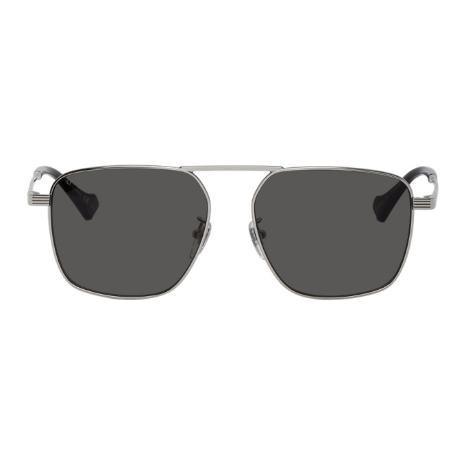 Gucci Silver Square Aviator Sunglasses | The Fashionisto