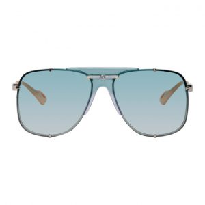 Gucci Silver and Blue Bold Bridge Sunglasses Gucci Silver and Blue Bold Bridge Sunglasses