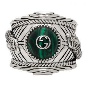 Gucci Silver and Green Gucci Garden Ring Gucci Silver and Green Gucci Garden Ring