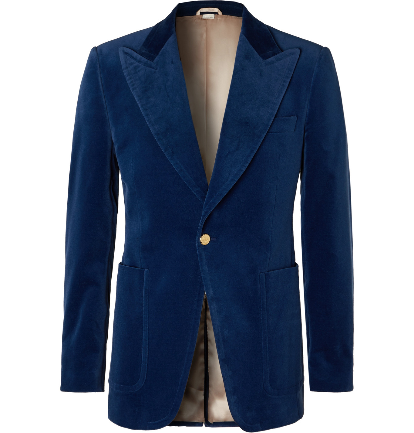 Gucci - Slim-Fit Cotton-Blend Velvet Blazer - Men - Blue | The Fashionisto