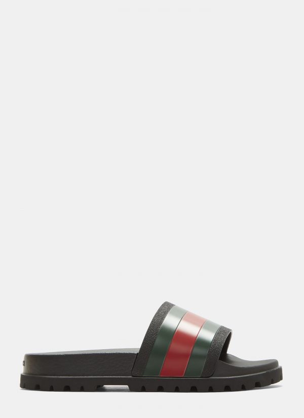 gucci striped sandals