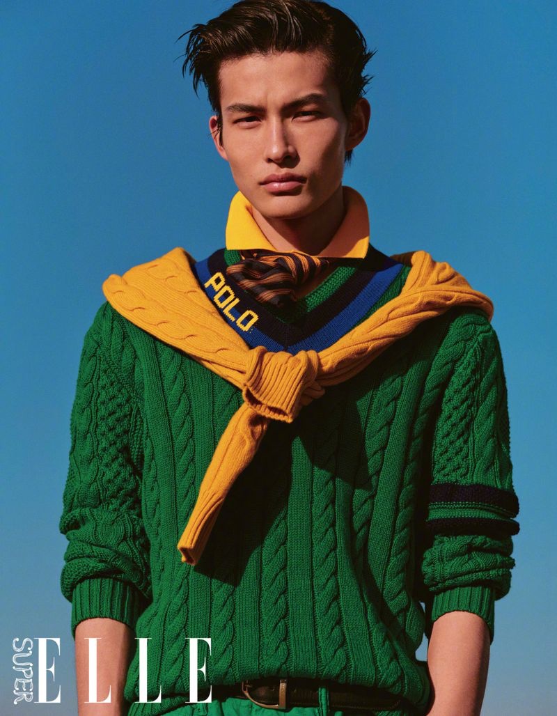 Huang Rocks Preppy Fashions for Elle China
