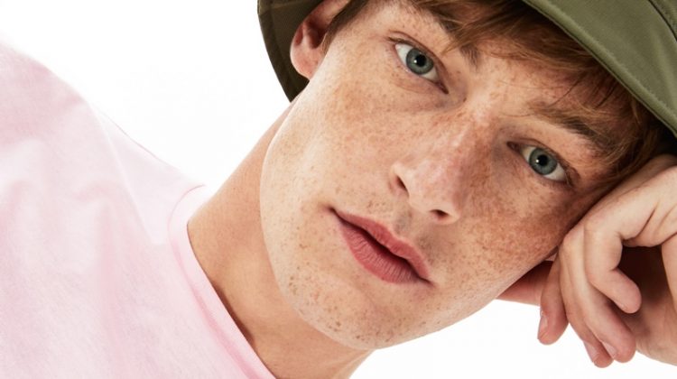 Roberto Sipos relaxes in a men's crew neck Pima cotton t-shirt by Lacoste.