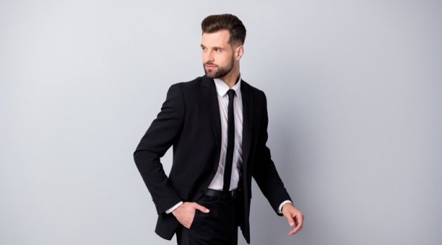 Male Model Suit Tie Stylish