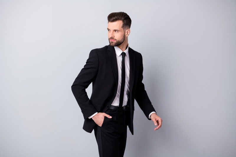 Male Model Suit Tie Stylish