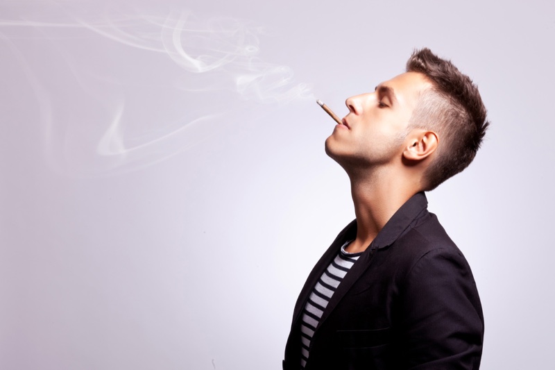 Man Smoking Jacket Stripe Shirt
