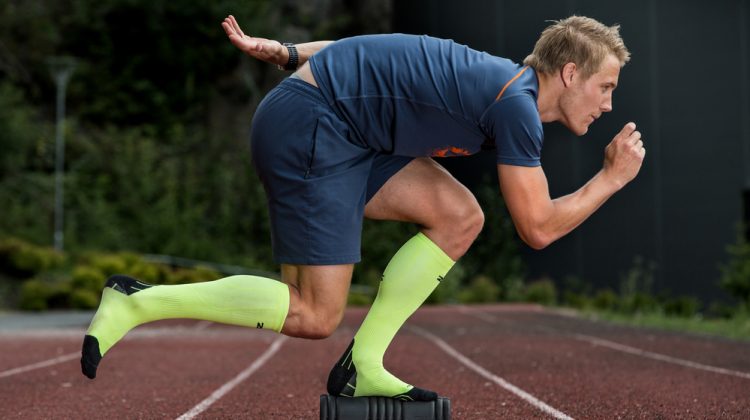 Man Wearing Compression Socks