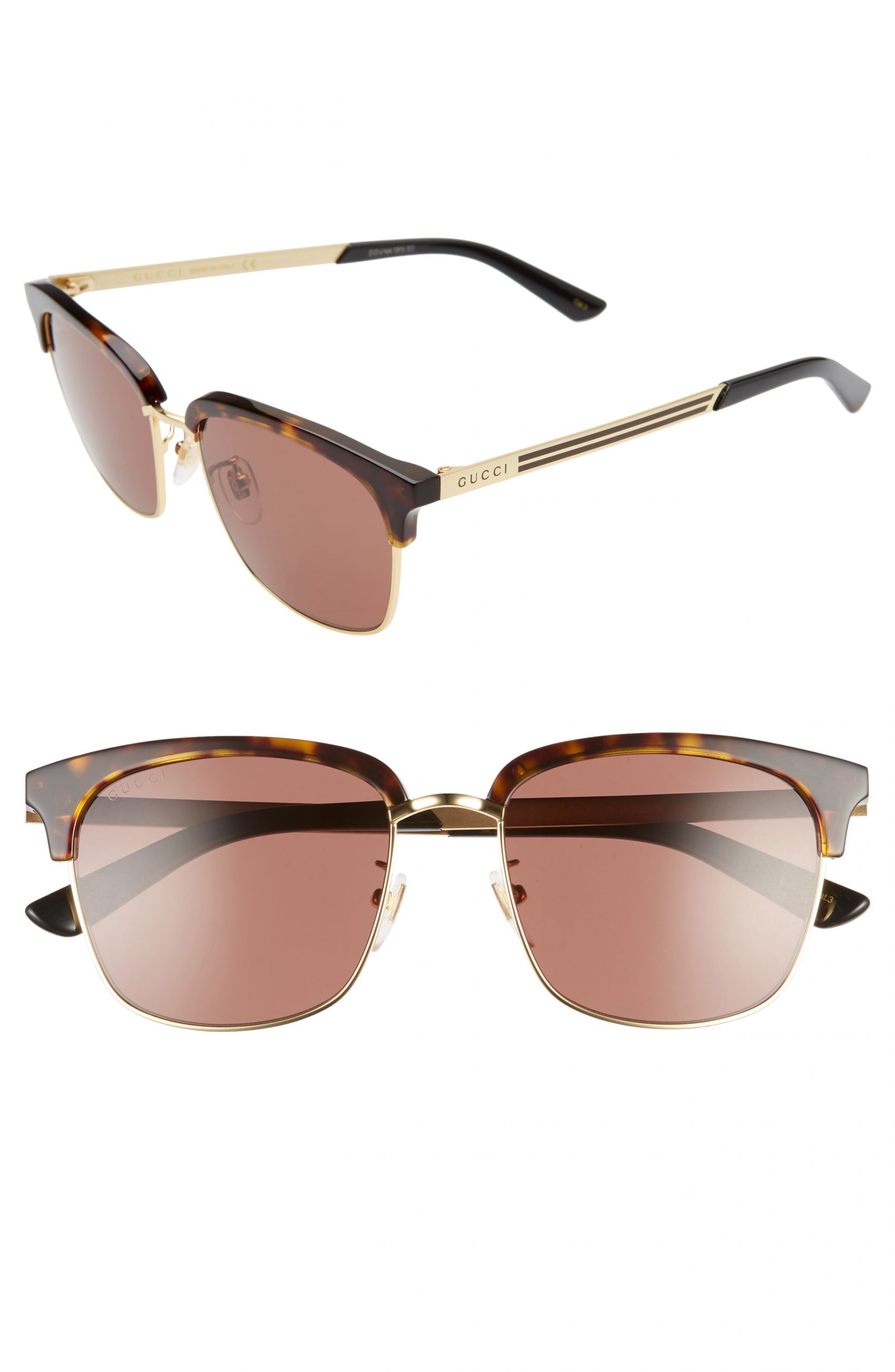 Men's Gucci 55mm Brow Bar Sunglasses 