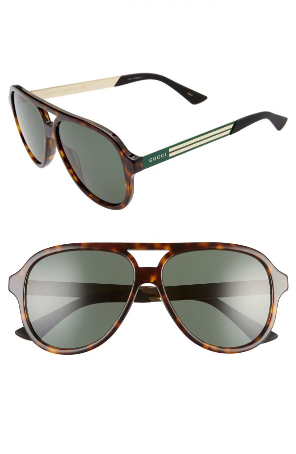 gucci 59mm aviator sunglasses