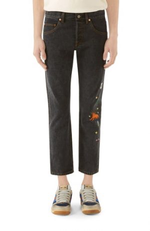 Men's Gucci Embroidered Slim Fit Jeans Men's Gucci Embroidered Slim Fit Jeans