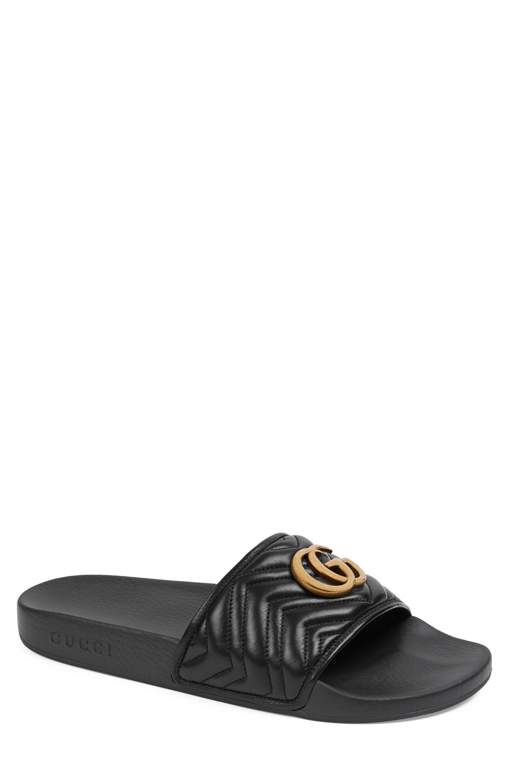 mens gucci slides black