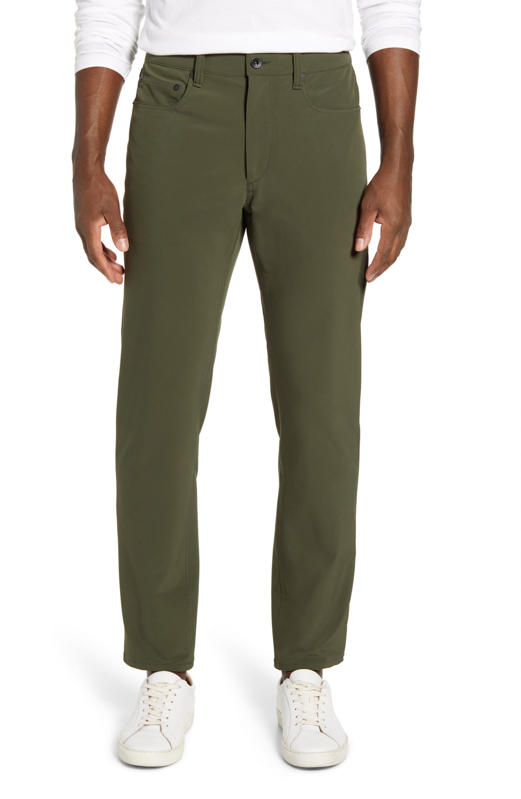 green slim fit chinos