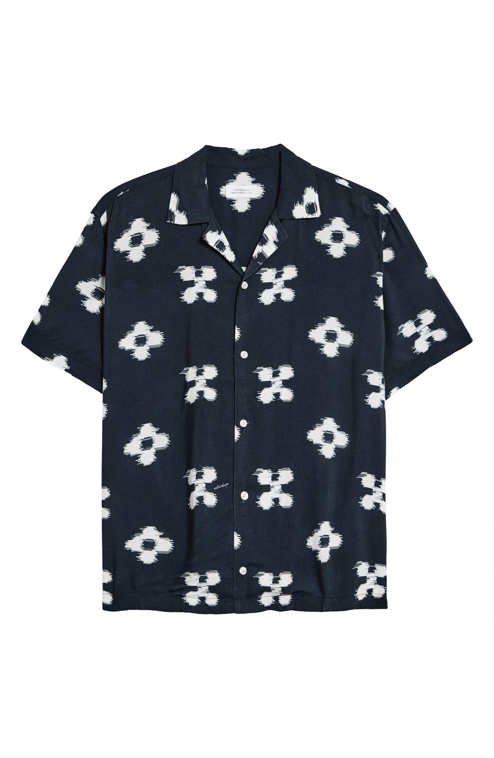 Men’s Saturdays Nyc Canty Ikat Floral Short Sleeve Button-Up Camp Shirt ...