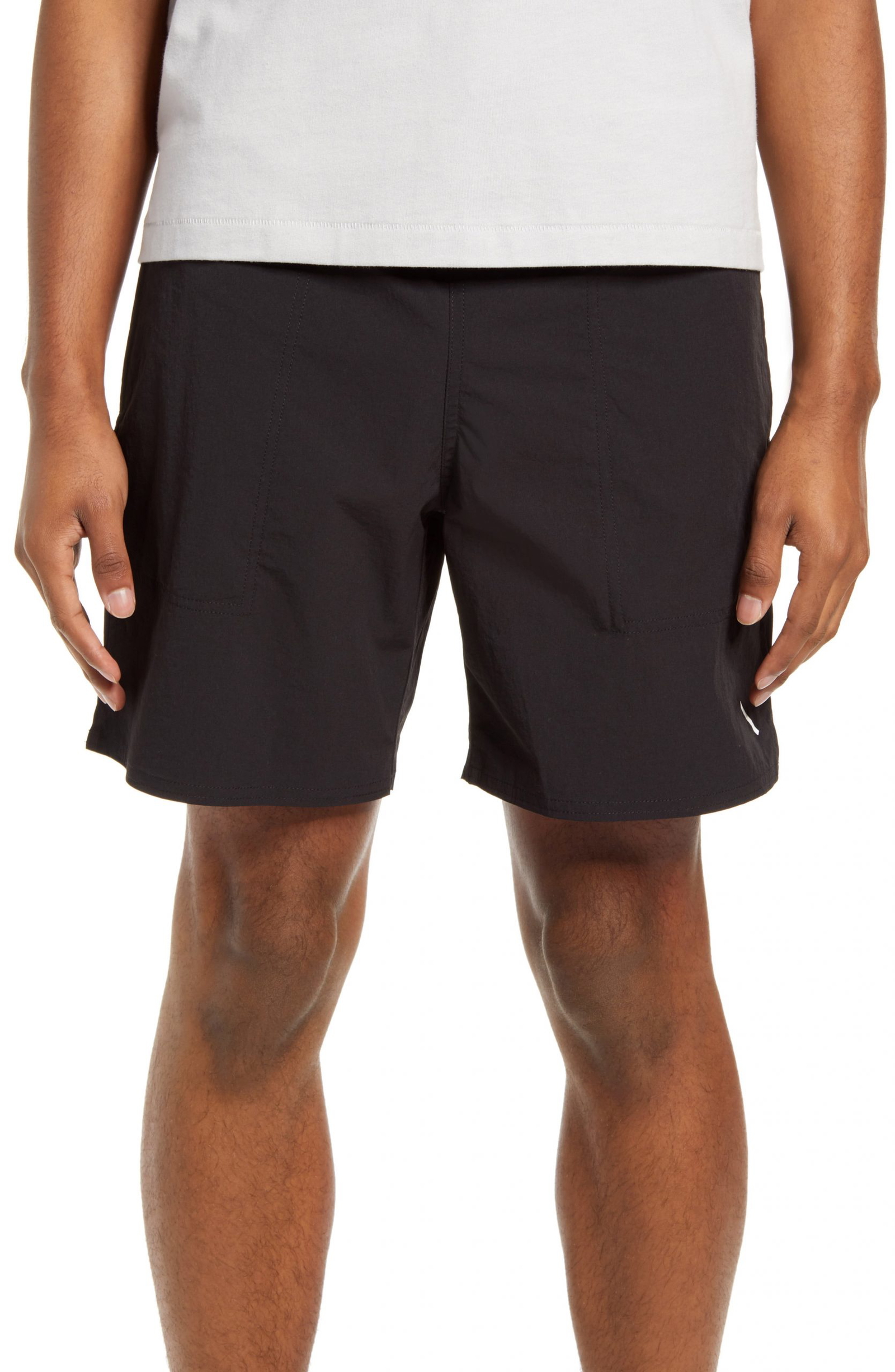 black swim trunks