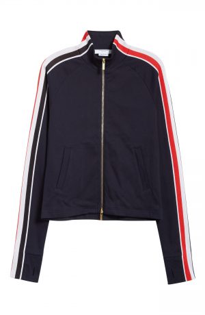 Men's Thom Browne Stripe Detail Track Jacket, Size 1 - Blue Men's Thom Browne Stripe Detail Track Jacket, Size 1 - Blue