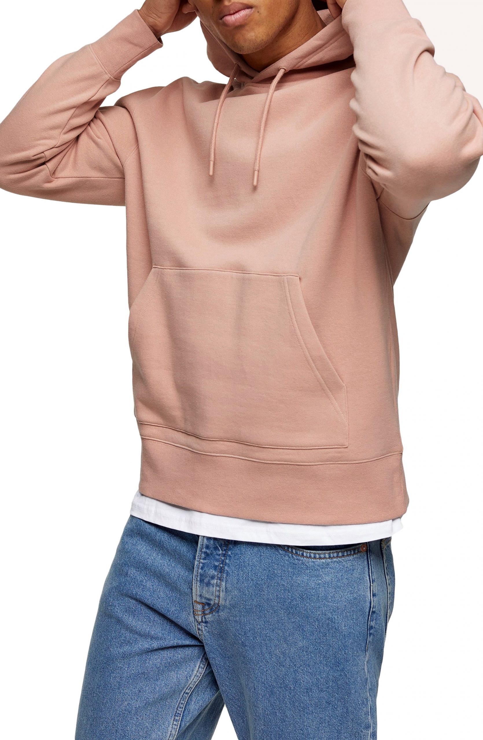 Men’s Topman Dry Hooded Sweatshirt, Size Large - Pink | The Fashionisto