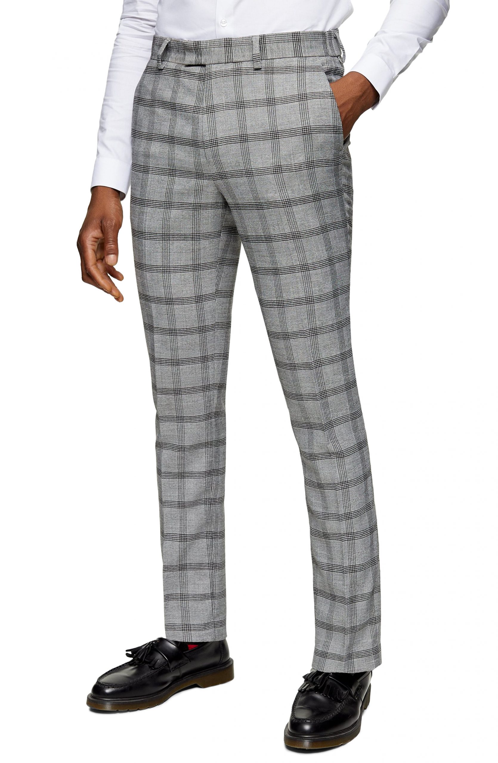 topman grey check trousers
