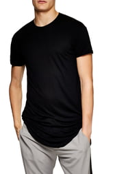 Men's Topman Scotty Longline T-Shirt, Size Medium - Black Men's Topman Scotty Longline T-Shirt, Size Medium - Black