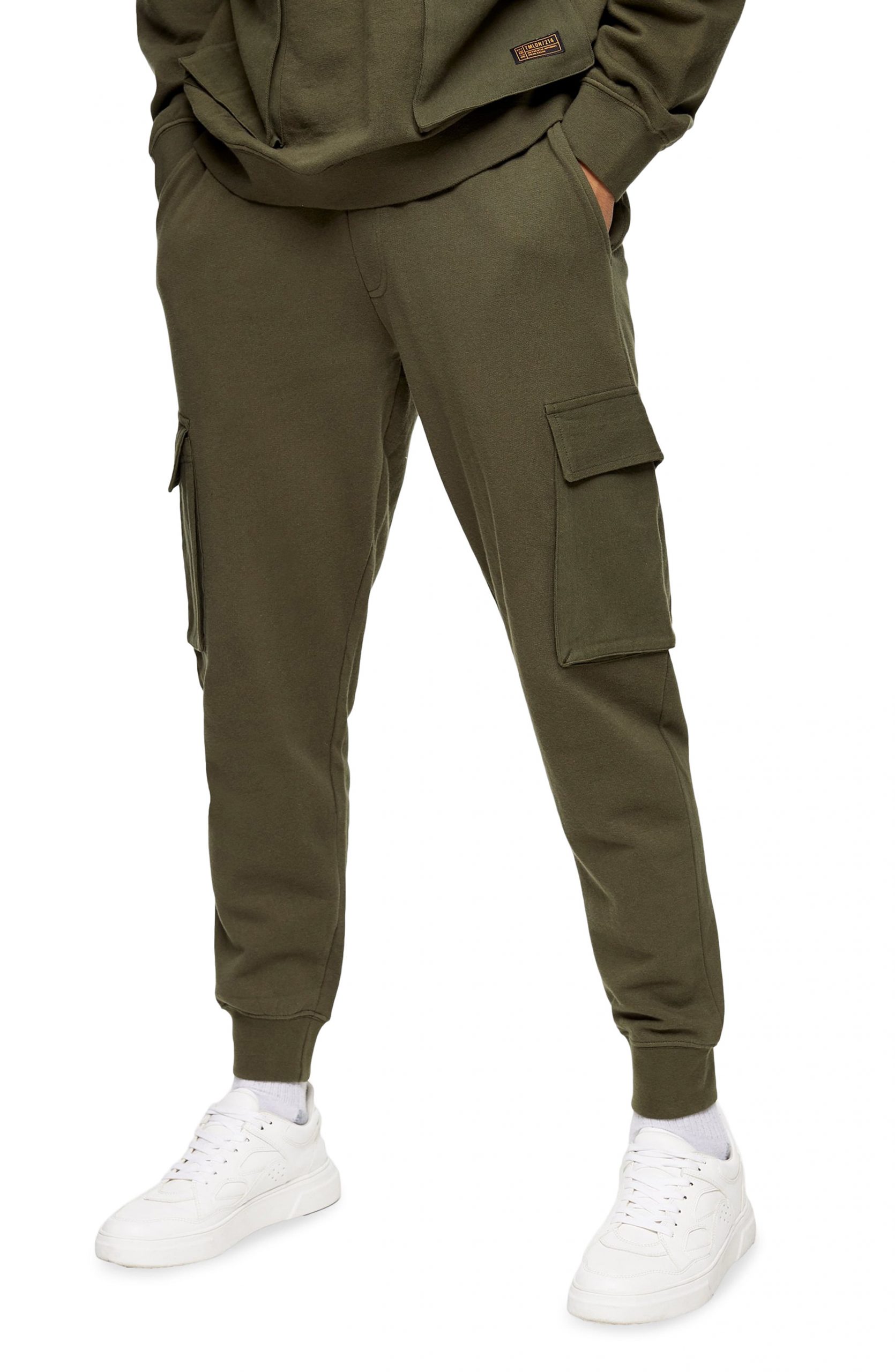 green cargo joggers mens