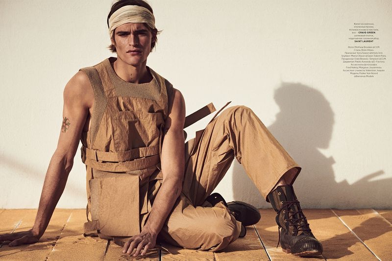 Parker van Noord stars in a cover story for Vogue Ukraine Man.