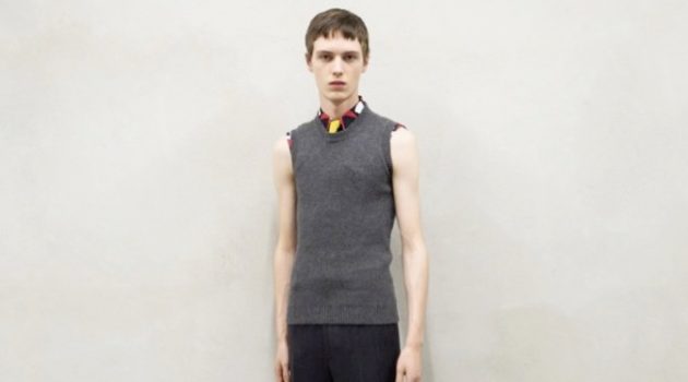 Prada's Up for Auction with Fall '20 Campaign Daan Duez dons a fall-winter 2020 look from Prada's menswear collection.