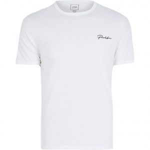River Island Mens Big and Tall Prolific white slim fit T-shirt River Island Mens Big and Tall Prolific white slim fit T-shirt