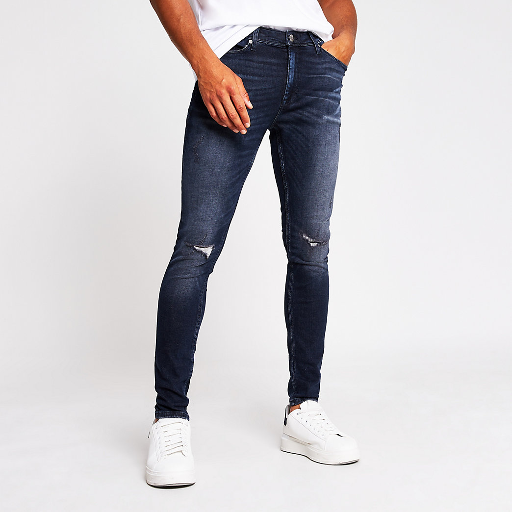 mens spray on ripped jeans