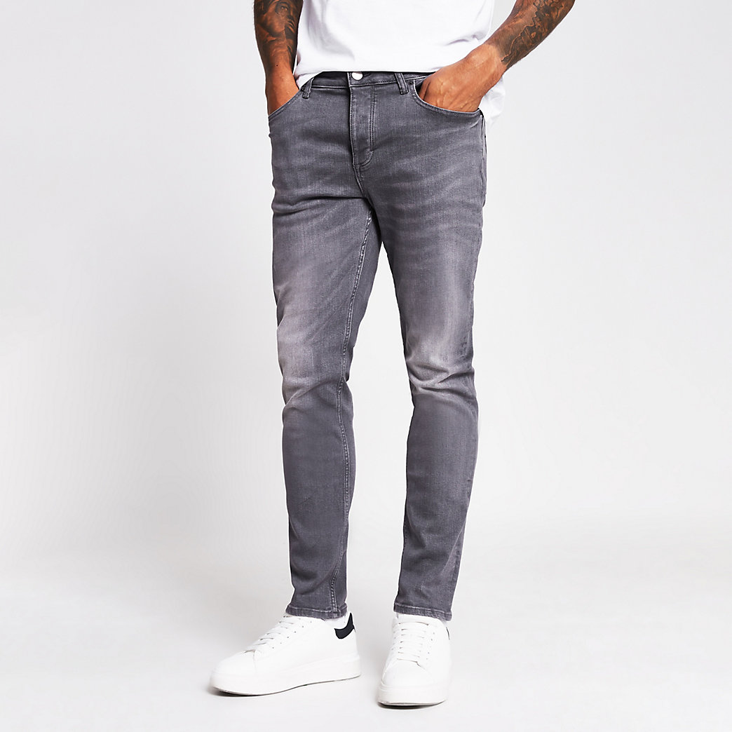 mens grey stretch jeans