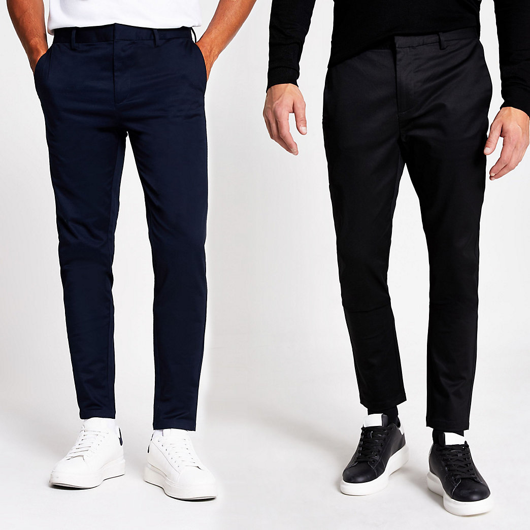 mens black chino trousers