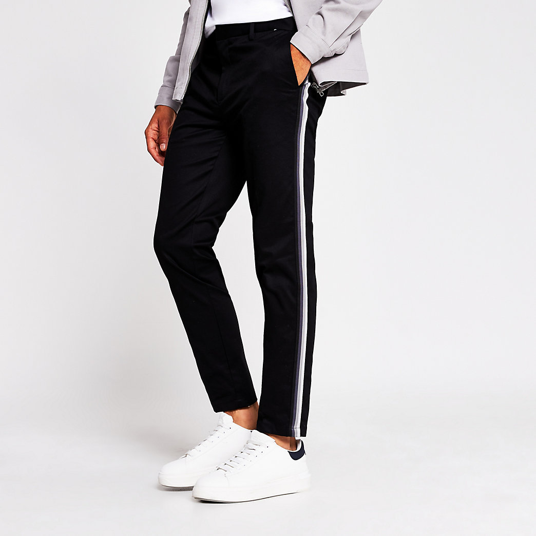 mens black chino trousers