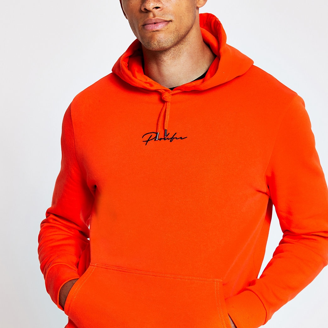 River Island Mens Prolific orange slim fit hoodie The Fashionisto