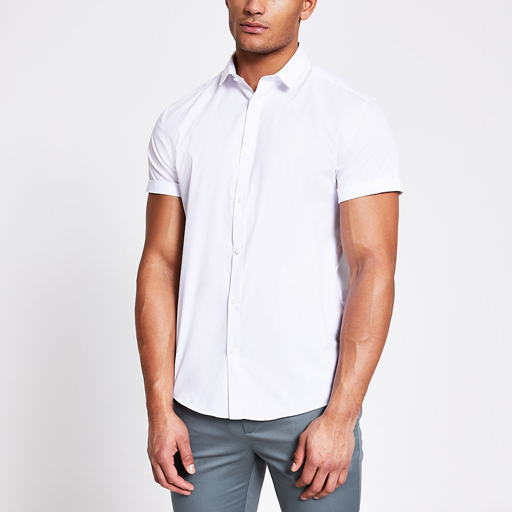 River Island Mens White short sleeve regular fit shirt | The Fashionisto