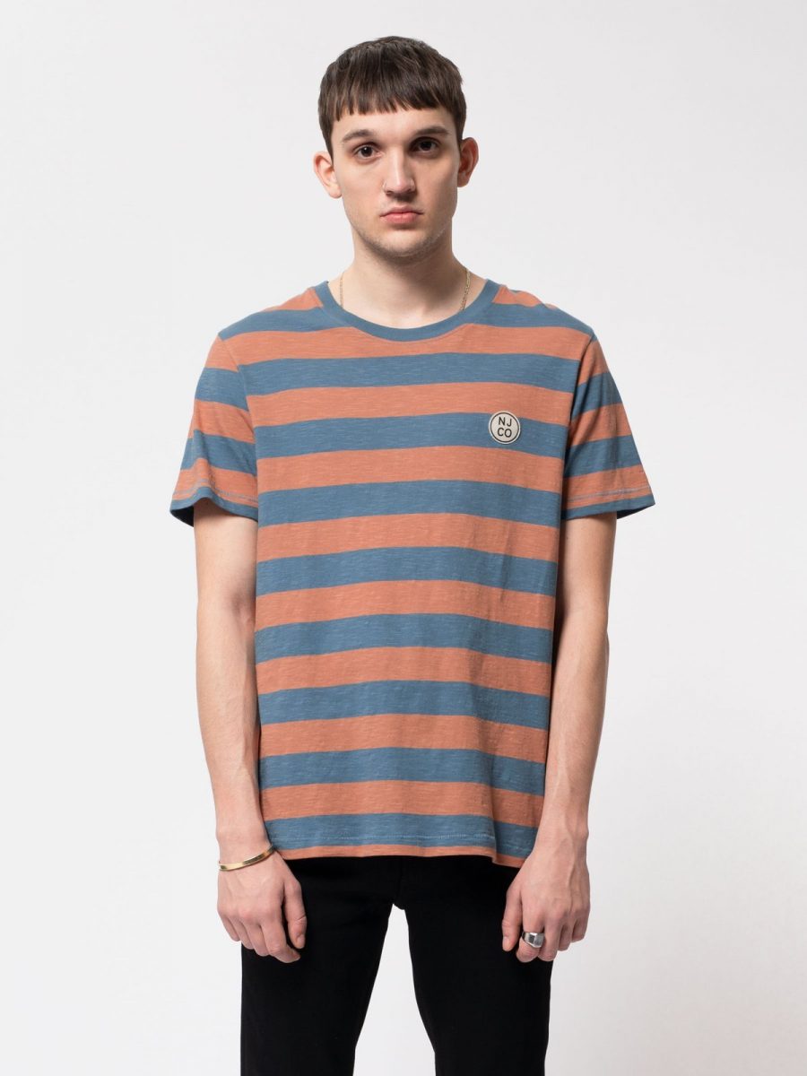 Roy-Stripe-Slub-Petrol-Blue » Embrace Easy Summer Style with Nudie Jeans Roy-Stripe-Slub-Petrol-Blue