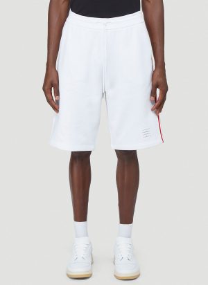Thom Browne Signature-Stripe Jersey Shorts in White size JPN - 5 Thom Browne Signature-Stripe Jersey Shorts in White size JPN - 5