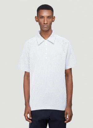 Thom Browne Striped Raglan-Sleeved Polo Shirt in Grey size JPN - 2 Thom Browne Striped Raglan-Sleeved Polo Shirt in Grey size JPN - 2