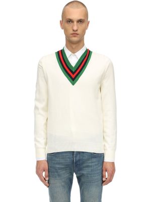 Web V-neck Wool Knit Sweater Web V-neck Wool Knit Sweater