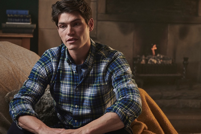 British model Sam Way reunites with Barbour for fall-winter 2020 to showcase its new shirt collection.