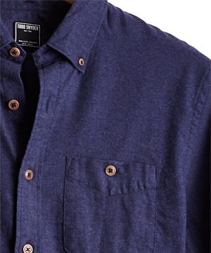 Brushed Cotton Cashmere Twill Shirt in Navy Brushed Cotton Cashmere Twill Shirt in Navy