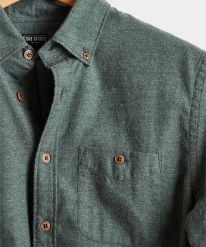 Brushed Cotton Cashmere Twill Shirt in Olive Brushed Cotton Cashmere Twill Shirt in Olive