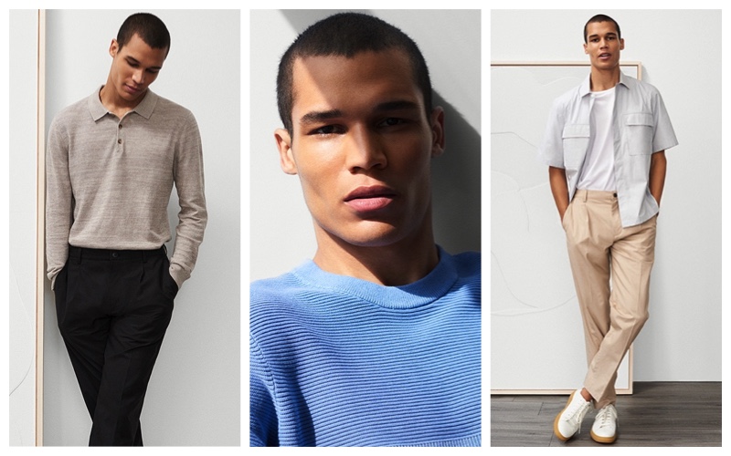 Model Terrence Moore sports chic looks from Club Monaco.