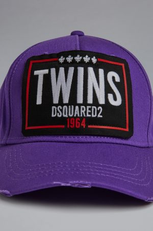 DSQUARED2 Men Hat Purple Size OneSize 100% Cotton DSQUARED2 Men Hat Purple Size OneSize 100% Cotton