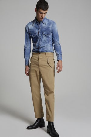 DSQUARED2 Men Pants Beige Size 38 97% Cotton 3% Elastane DSQUARED2 Men Pants Beige Size 38 97% Cotton 3% Elastane