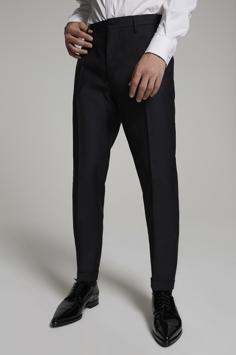mens black pants with gold stripe