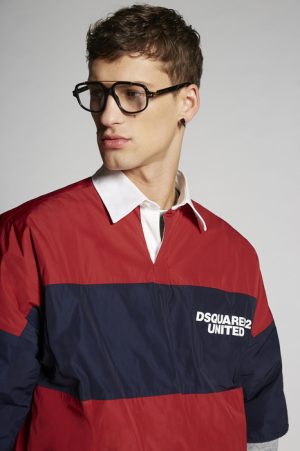 DSQUARED2 Men Shirt Red Size 42 100% Polyester Cotton Elastane DSQUARED2 Men Shirt Red Size 42 100% Polyester Cotton Elastane